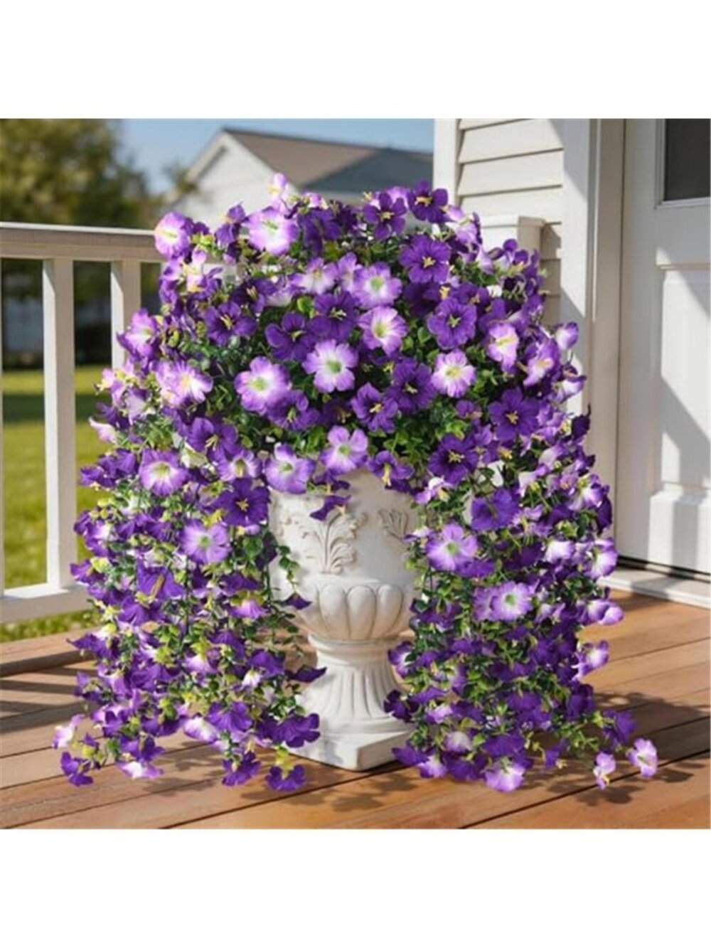 Artificial Morning Glory Flowers UV Resistant Outdoor Hanging Plants Decor